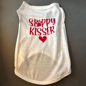 Sloppy Kisser Dog Shirt - White and Red